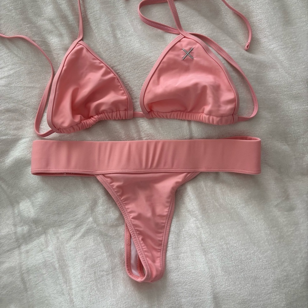 Boutine LA Blush Pink Surf Bottoms & Bikini Top II Size Large